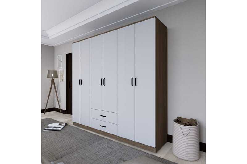 Yaman Garderobe 180x190 cm - Lys brun - Oppbevaring - Klesoppbevaring - Garderober & garderobesystem