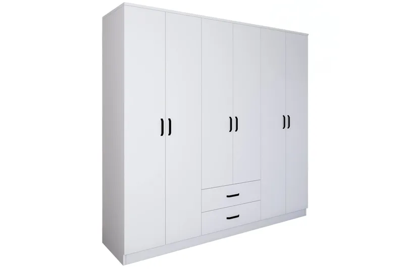 Yaman Garderobe 180x190 cm - Matt hvit - Oppbevaring - Klesoppbevaring - Garderober & garderobesystem