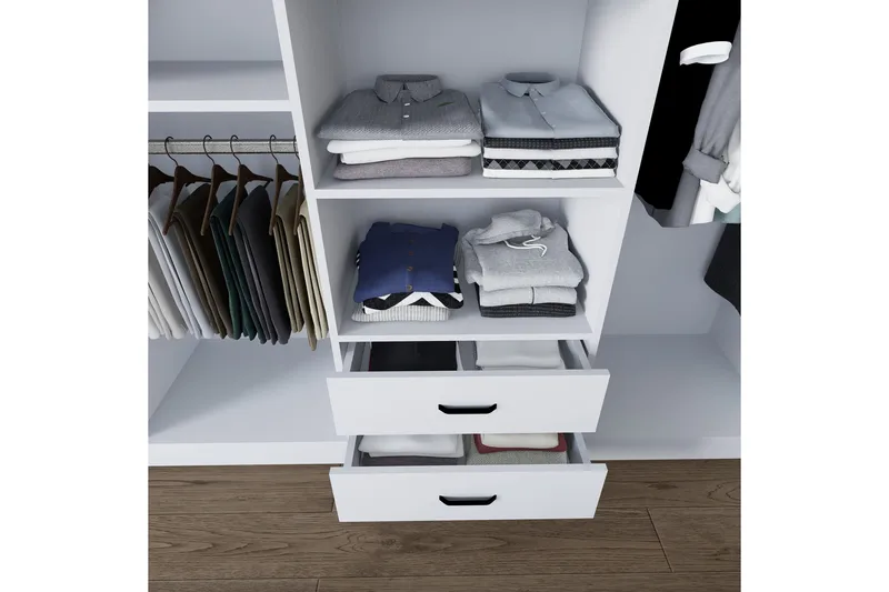 Yaman Garderobe 180x190 cm - Matt hvit - Oppbevaring - Klesoppbevaring - Garderober & garderobesystem