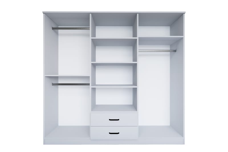 Yaman Garderobe 180x190 cm - Matt hvit - Oppbevaring - Klesoppbevaring - Garderober & garderobesystem