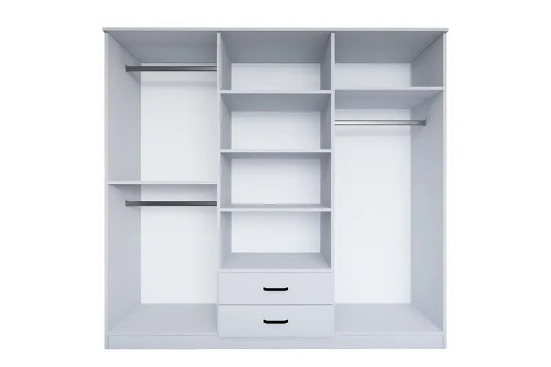 Yaman Garderobe 180x190 cm - Matt hvit - Oppbevaring - Klesoppbevaring - Garderober & garderobesystem