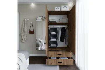 Yaman Garderobe 80x182 cm - Brun - Oppbevaring - Klesoppbevaring - Garderober & garderobesystem