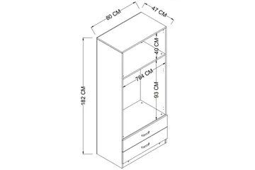 Yaman Garderobe 80x182 cm - Brun - Oppbevaring - Klesoppbevaring - Garderober & garderobesystem
