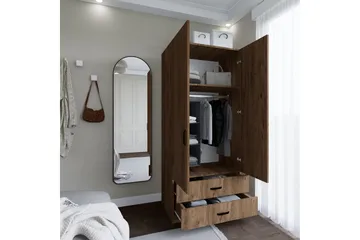 Yaman Garderobe 80x182 cm - Brun - Oppbevaring - Klesoppbevaring - Garderober & garderobesystem