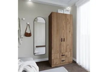 Yaman Garderobe 80x182 cm - Brun - Oppbevaring - Klesoppbevaring - Garderober & garderobesystem
