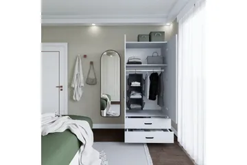 Yaman Garderobe 80x182 cm - Matt hvit - Oppbevaring - Klesoppbevaring - Garderober & garderobesystem