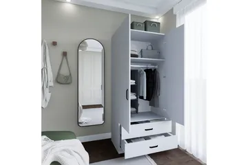 Yaman Garderobe 80x182 cm - Matt hvit - Oppbevaring - Klesoppbevaring - Garderober & garderobesystem