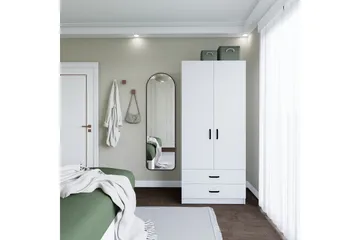 Yaman Garderobe 80x182 cm - Matt hvit - Oppbevaring - Klesoppbevaring - Garderober & garderobesystem