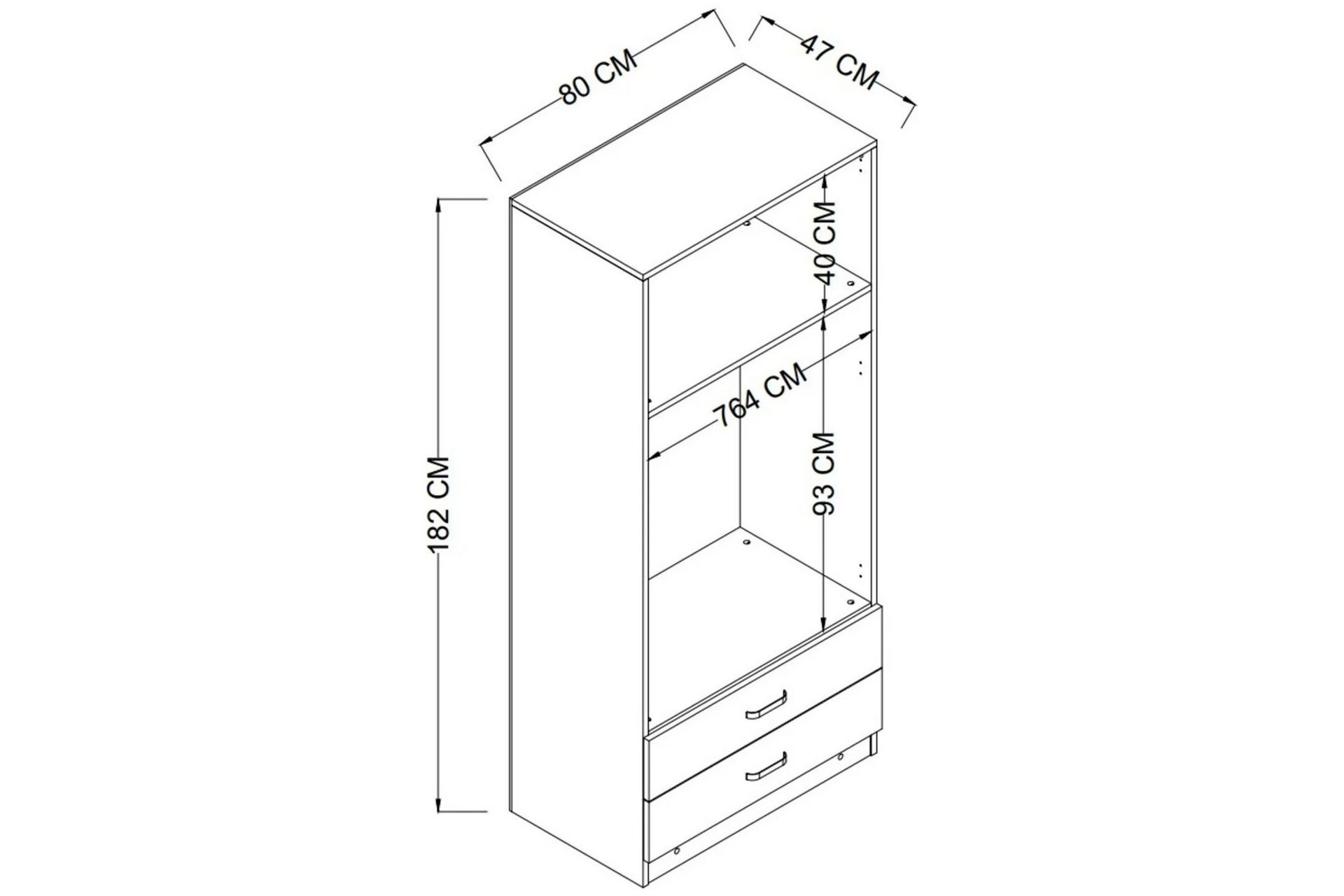 Yaman Garderobe 80x182 cm - Matt hvit - Oppbevaring - Klesoppbevaring - Garderober & garderobesystem