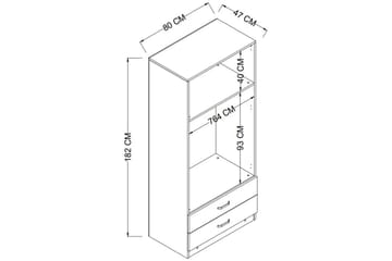 Yaman Garderobe 80x182 cm - Matt hvit - Oppbevaring - Klesoppbevaring - Garderober & garderobesystem