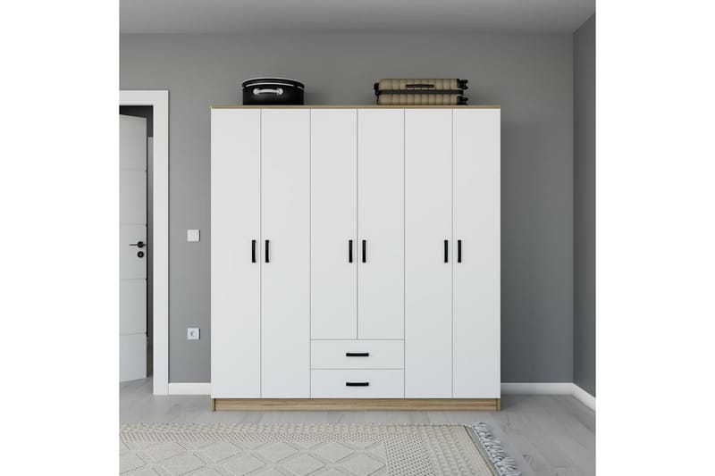 Yaman Garderobesskåp 180x190 cm, Valnøtt