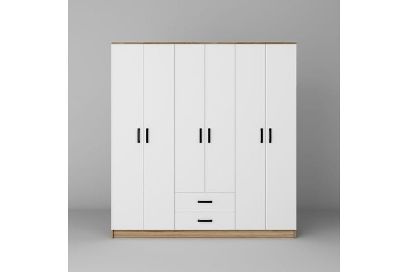 Yaman Garderobesskåp 180x190 cm - Valnøtt - Oppbevaring - Klesoppbevaring - Garderober & garderobesystem - Garderobeskap & klesskap