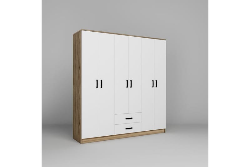 Yaman Garderobesskåp 180x190 cm - Valnøtt - Oppbevaring - Klesoppbevaring - Garderober & garderobesystem - Garderobeskap & klesskap