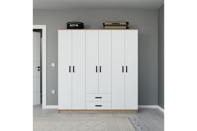 Yaman Garderobesskåp 180x190 cm, Valnøtt