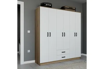 Yaman Garderobesskåp 180x190 cm - Valnøtt - Oppbevaring - Klesoppbevaring - Garderober & garderobesystem - Garderobeskap & klesskap
