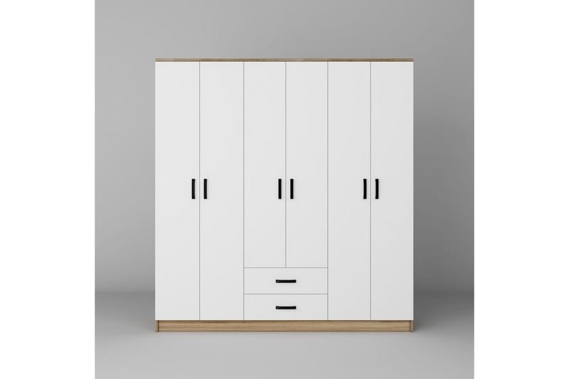 Yaman Garderobesskåp 180x190 cm - Valnøtt - Oppbevaring - Klesoppbevaring - Garderober & garderobesystem - Garderobeskap & klesskap