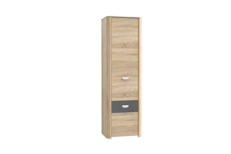 Yazmene Garderobeskap 59 cm i Mørkt Tre, Beige