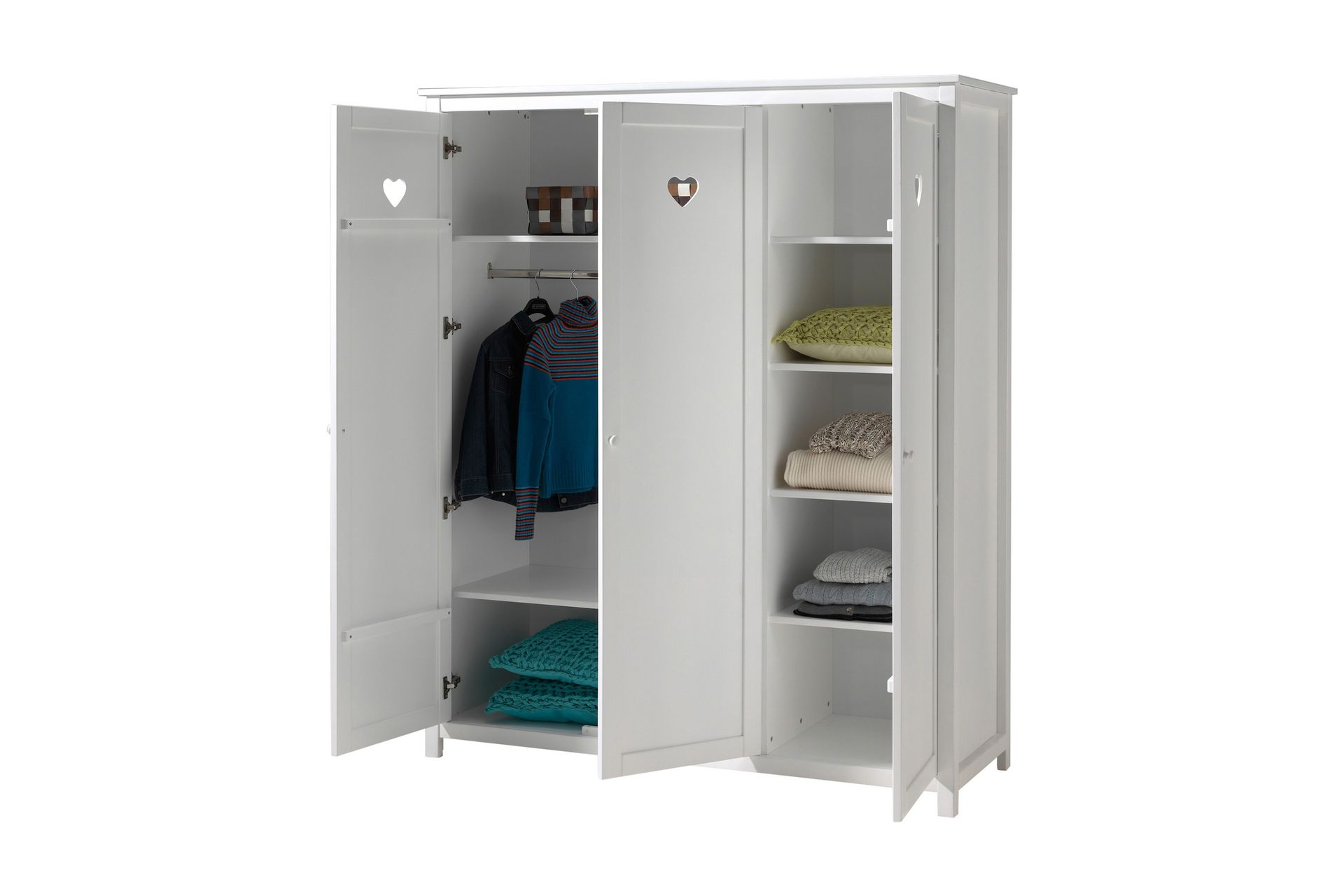 Yolonda Garderobe 3 Dører - Hvit - Oppbevaring - Klesoppbevaring - Garderober & garderobesystem