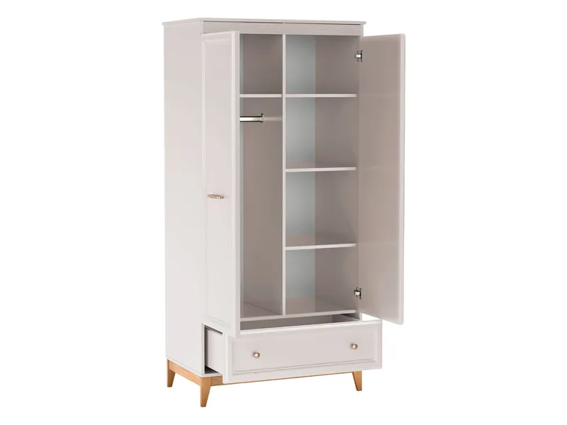 Zeylor Garderobeskap 193 cm i Tre med Oppbevaring - Offwhite - Oppbevaring - Klesoppbevaring - Garderober & garderobesystem