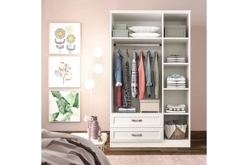 Zyricon Garderobe 105x184 cm - Matt Hvit - Oppbevaring - Klesoppbevaring - Garderober & garderobesystem