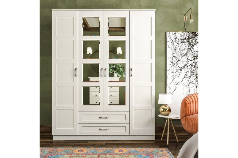 Zyricon Garderobe 140x180 cm - Matt Hvit - Oppbevaring - Klesoppbevaring - Garderober & garderobesystem