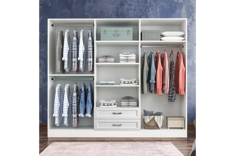 Zyricon Garderobe 210x184 cm - Hvit - Oppbevaring - Klesoppbevaring - Garderober & garderobesystem