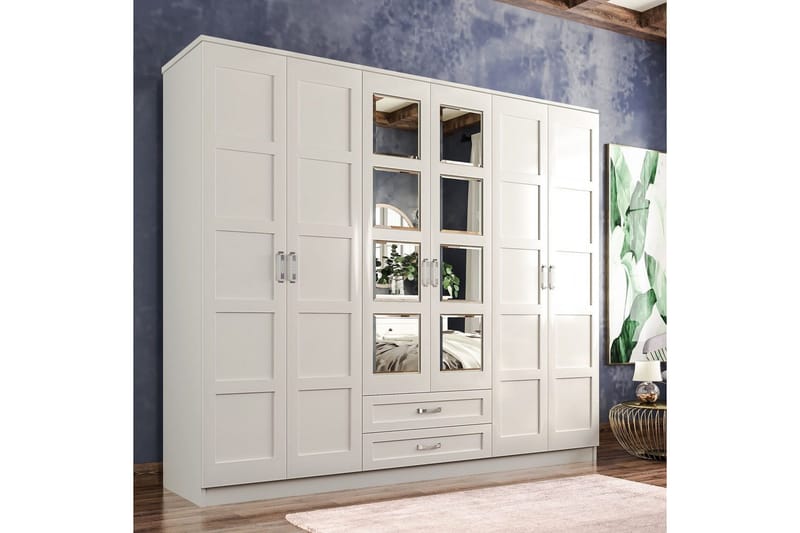 Zyricon Garderobe 210x184 cm - Hvit - Oppbevaring - Klesoppbevaring - Garderober & garderobesystem