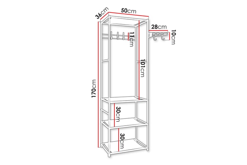 Harison Klesstativ 50 cm - Svart - Oppbevaring - Klesoppbevaring - Stumtjener