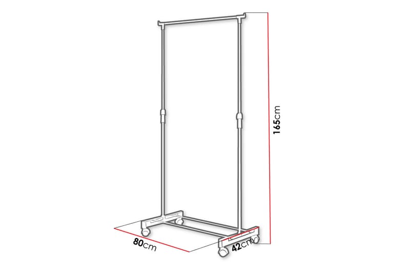Minaxi Klesstativ 80 cm - Svart / Sølv - Oppbevaring - Klesoppbevaring - Stumtjener