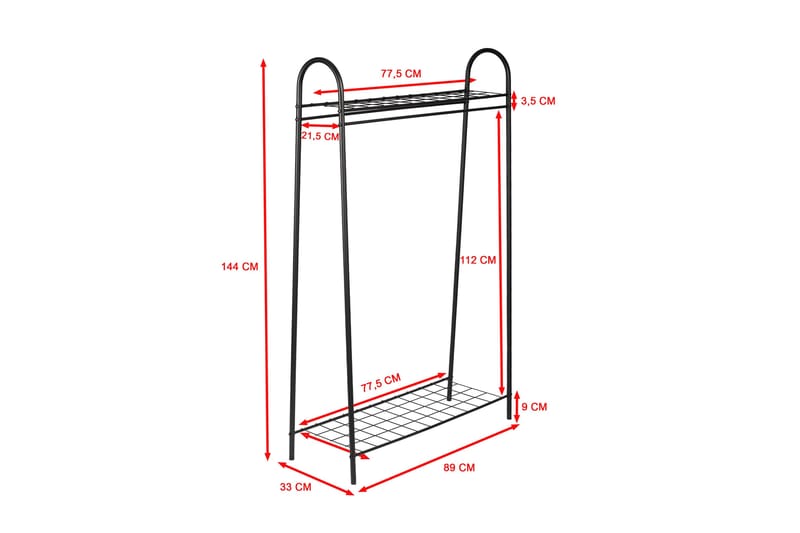 Nariyasu Klesstativ 145 cm - Svart - Oppbevaring - Klesoppbevaring - Stumtjener