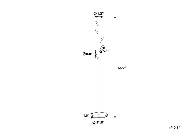 Albin Kleshenger 170 cm - Hvit - Oppbevaring - Klesoppbevaring - Stumtjener