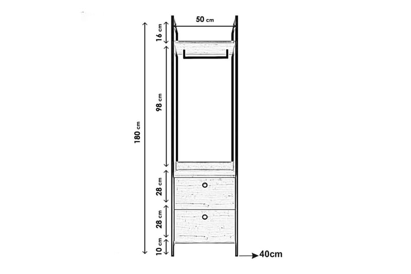 Amerbach Garderobe 50x40 cm - Natur - Stumtjener