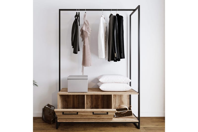 Andifli Garderobe 120x180 cm - Brun - Oppbevaring - Klesoppbevaring - Stumtjener - Klesstativ