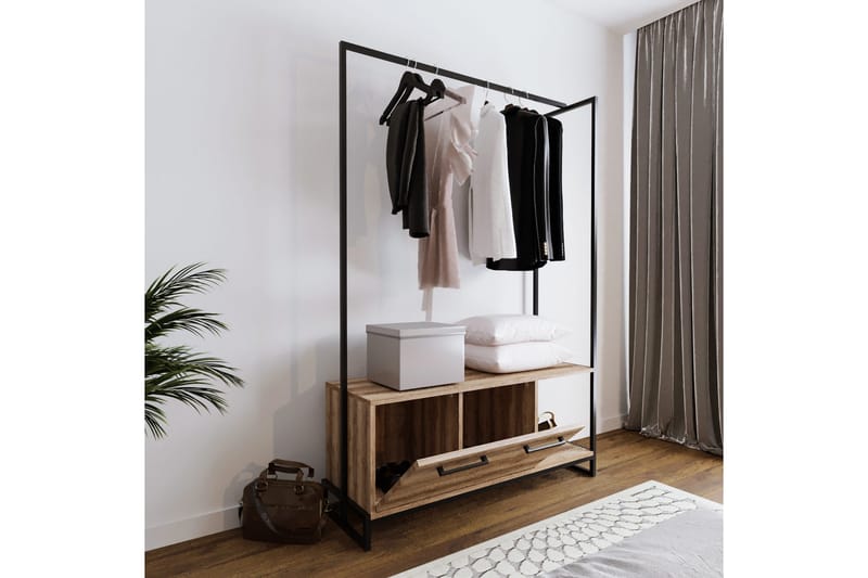 Andifli Garderobe 120x180 cm - Brun - Oppbevaring - Klesoppbevaring - Stumtjener - Klesstativ