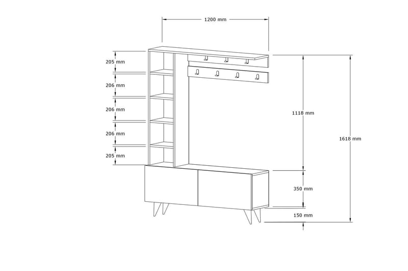 Andifli Kleshenger 120x161,8 cm - Brun - Oppbevaring - Klesoppbevaring - Stumtjener