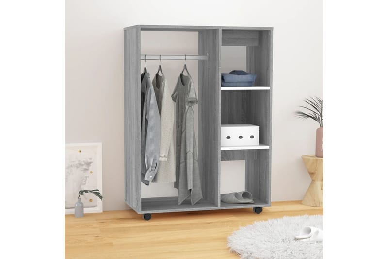 beBasic Garderobe grå sonoma 80x40x110 cm konstruert tre - GrÃ¥ - Stumtjener