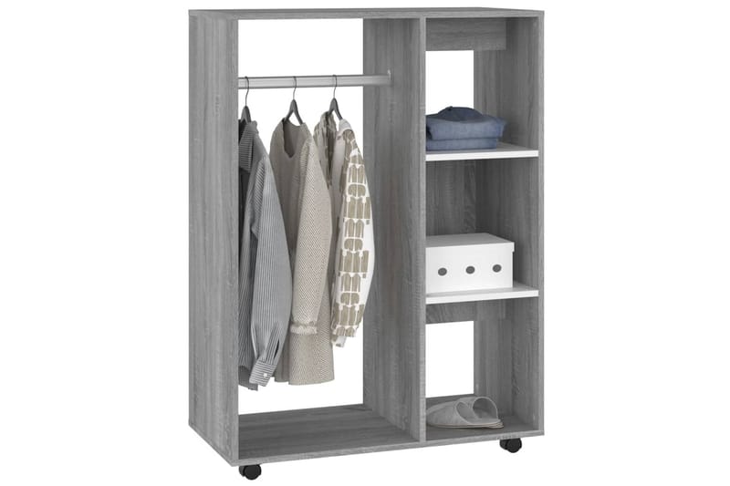 beBasic Garderobe grå sonoma 80x40x110 cm konstruert tre - GrÃ¥ - Stumtjener