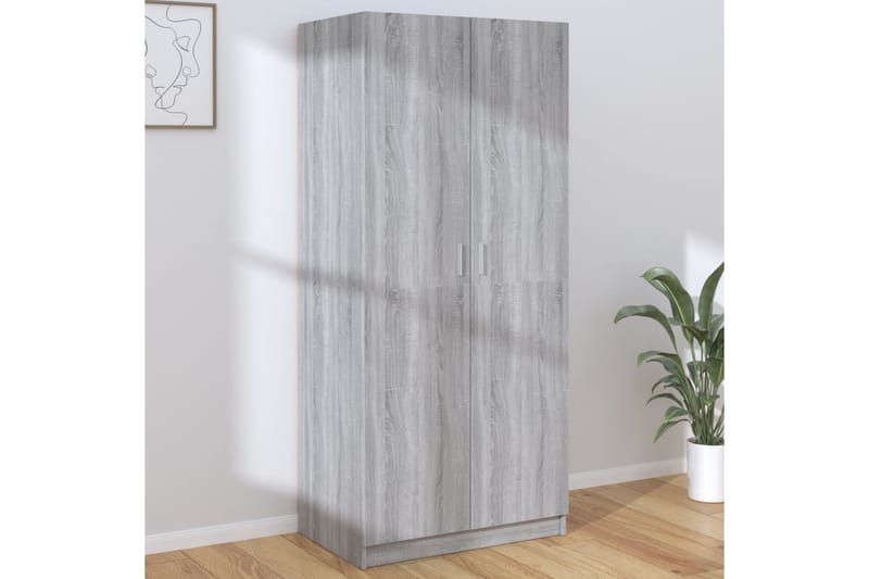 beBasic Garderobe grå sonoma 80x52x180 cm konstruert tre - GrÃ¥ - Oppbevaring - Klesoppbevaring - Stumtjener