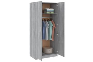 beBasic Garderobe grå sonoma 80x52x180 cm konstruert tre - GrÃ¥ - Oppbevaring - Klesoppbevaring - Stumtjener