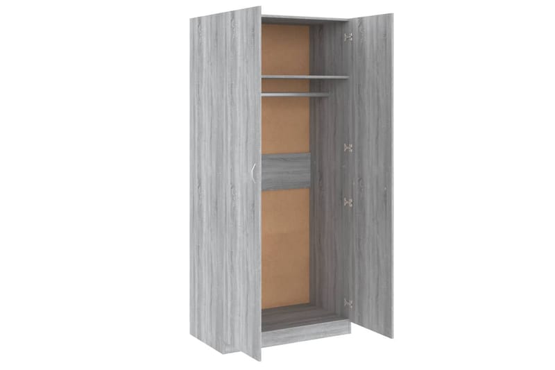 beBasic Garderobe grå sonoma 90x52x200 cm konstruert tre - GrÃ¥ - Stumtjener