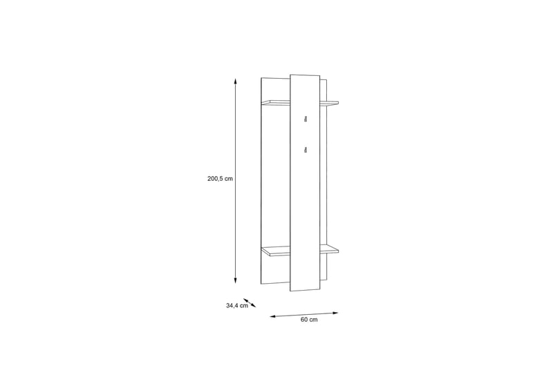 Cadle Klesstativ 60 cm - Brun/Grå - Oppbevaring - Klesoppbevaring - Stumtjener