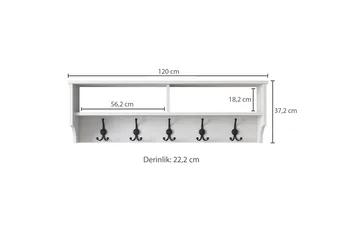 Caraway Kroklist 22x120 cm - Hvit - Oppbevaring - Klesoppbevaring - Stumtjener