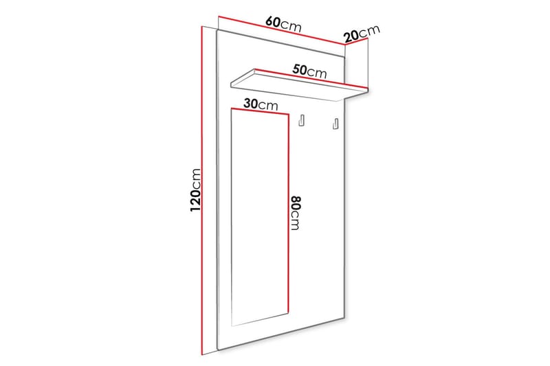 Cheshunt Kleshenger - Hvit/Eik - Oppbevaring - Klesoppbevaring - Stumtjener