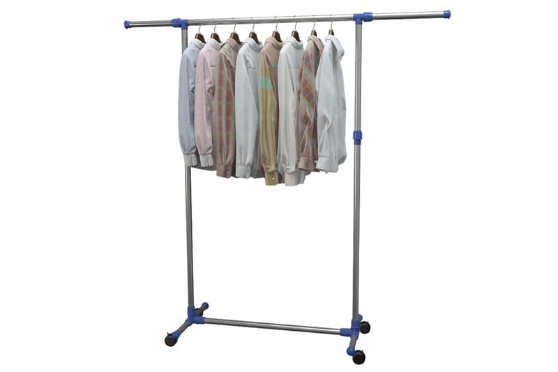 Justerbar klesstativ rustfritt stål 165x44x150 cm sølv - Oppbevaring - Klesoppbevaring - Stumtjener - Henge knagg