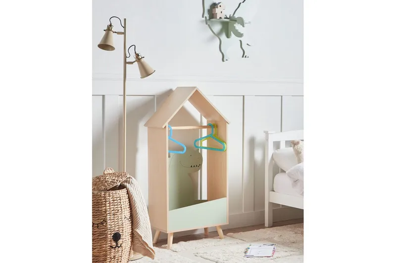 Klädhängare Beliani Durango NO_BRAND Light colored wood||Green - Oppbevaring - Klesoppbevaring - Stumtjener - Klesstativ