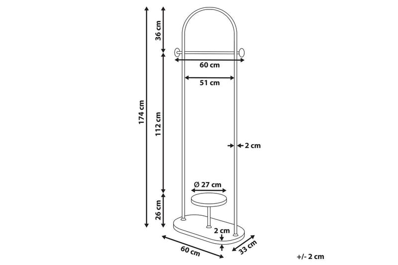 Klädhängare Beliani Hardin Black - Oppbevaring - Klesoppbevaring - Stumtjener - Klesstativ