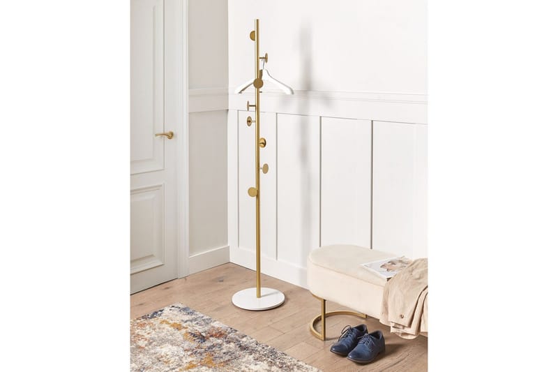 Klädhängare Beliani Notus Guld/vit GOLD||White - Oppbevaring - Klesoppbevaring - Stumtjener - Klesstativ