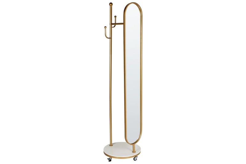 Klädhängare med spegel Beliani Lorena NO_BRAND GOLD||White, undefined