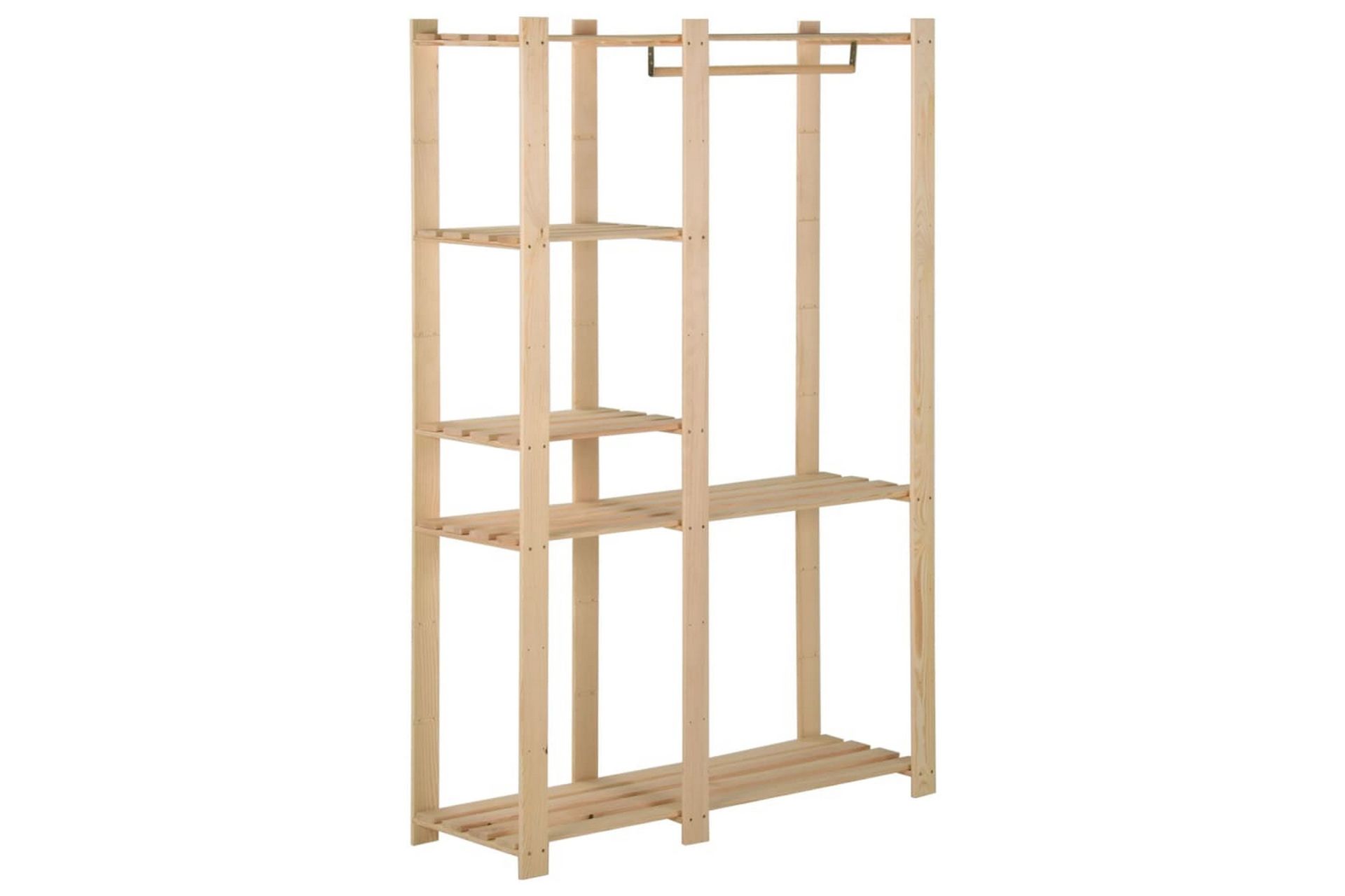 Klesstativ 110x38x170 cm heltre furu - Brun - Oppbevaring - Klesoppbevaring - Stumtjener - Klesstativ