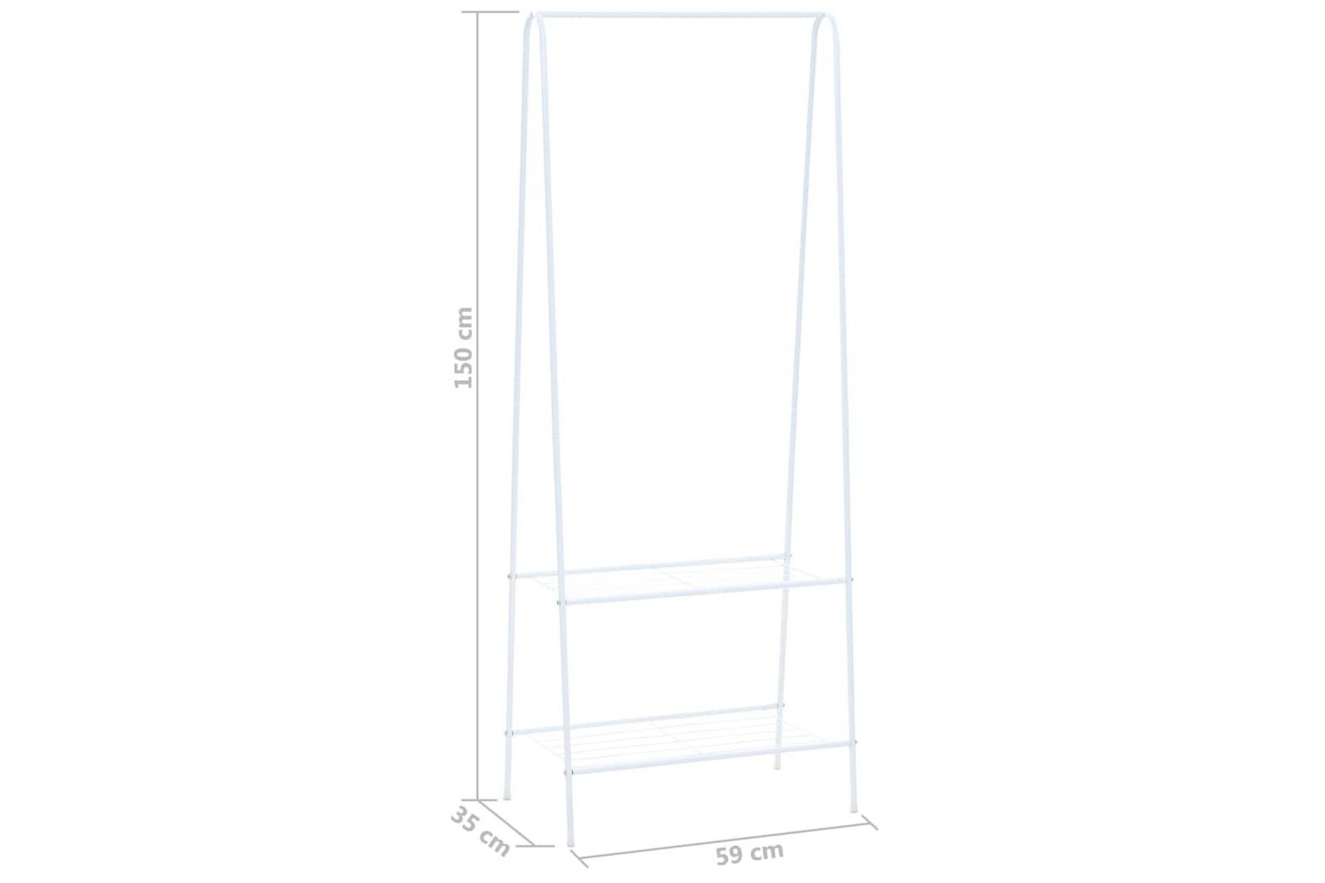 Klesstativ 59x35x150 cm hvit - Oppbevaring - Klesoppbevaring - Stumtjener - Henge knagg